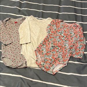 Carter's Floral and Solid Onesies Trio